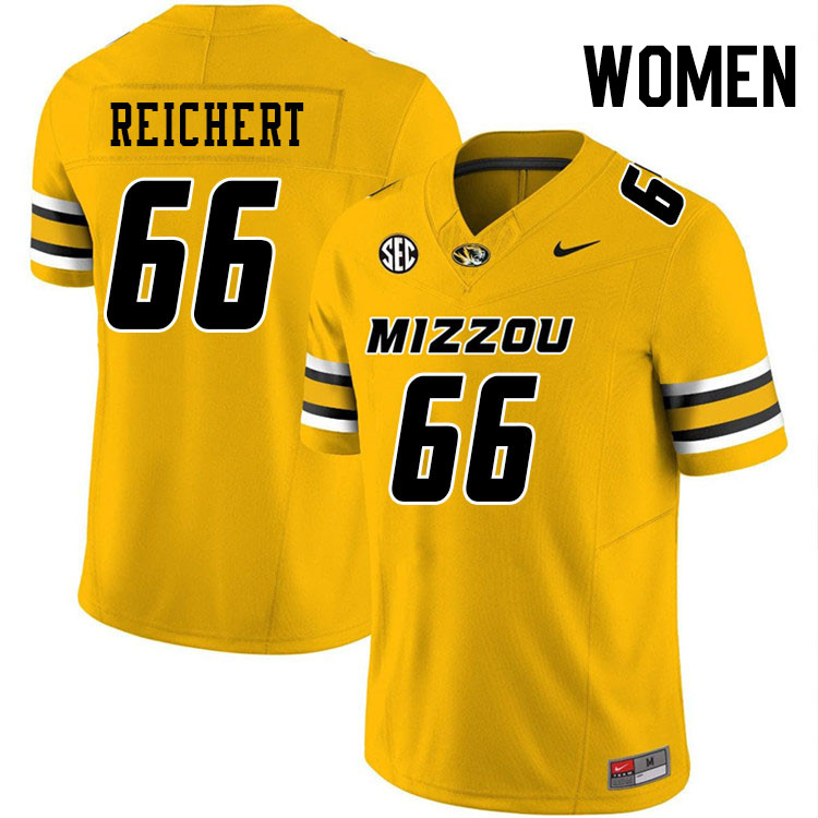 Women #66 Logan Reichert Missouri Tigers College Football Jerseys Stitched-Gold